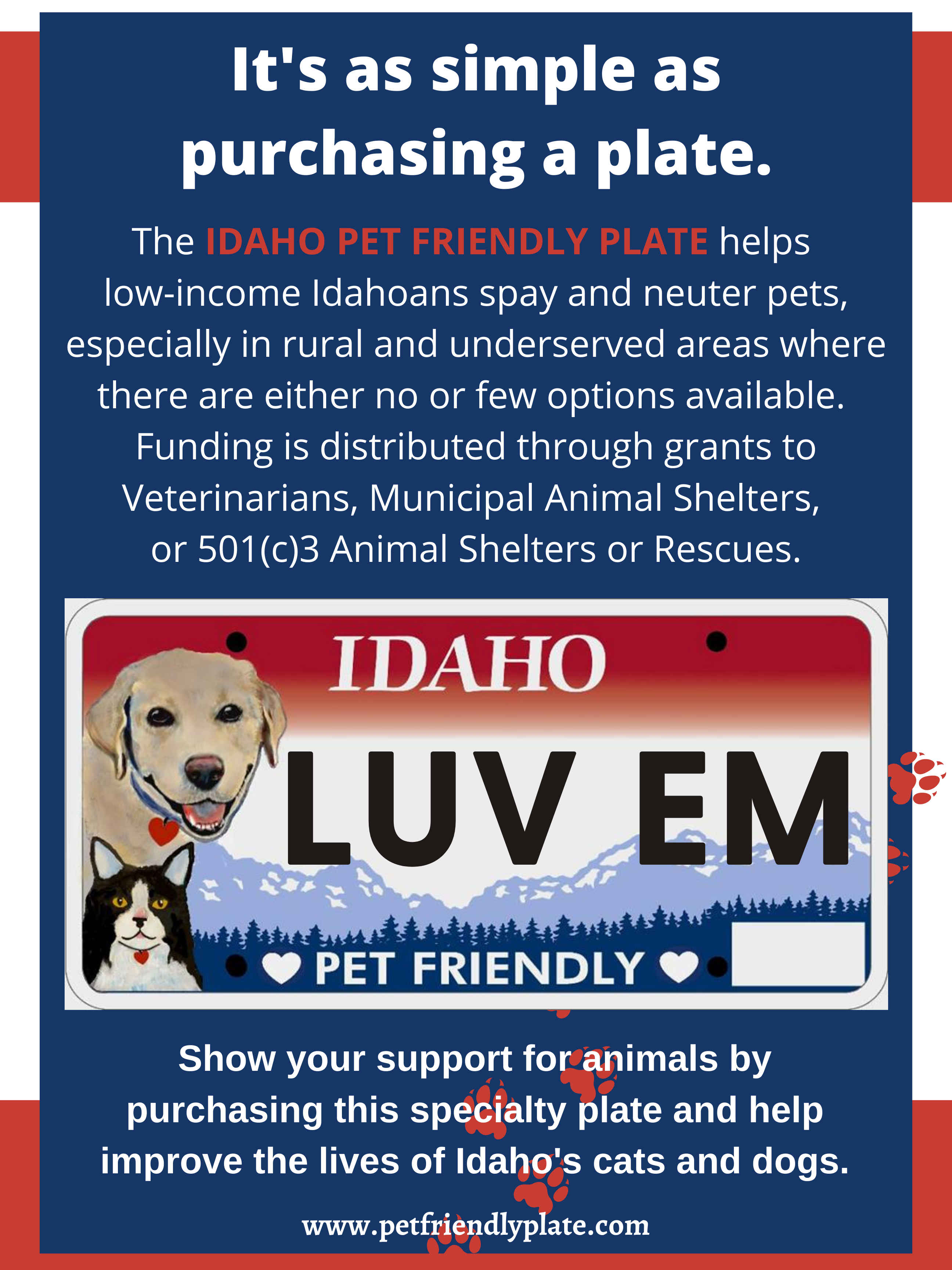 Idaho Pet Friendly Plate
